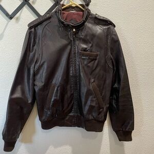 Members Only Leather Bomber Jacket Men’s Size 40 Brown Vintage Iconic Racer